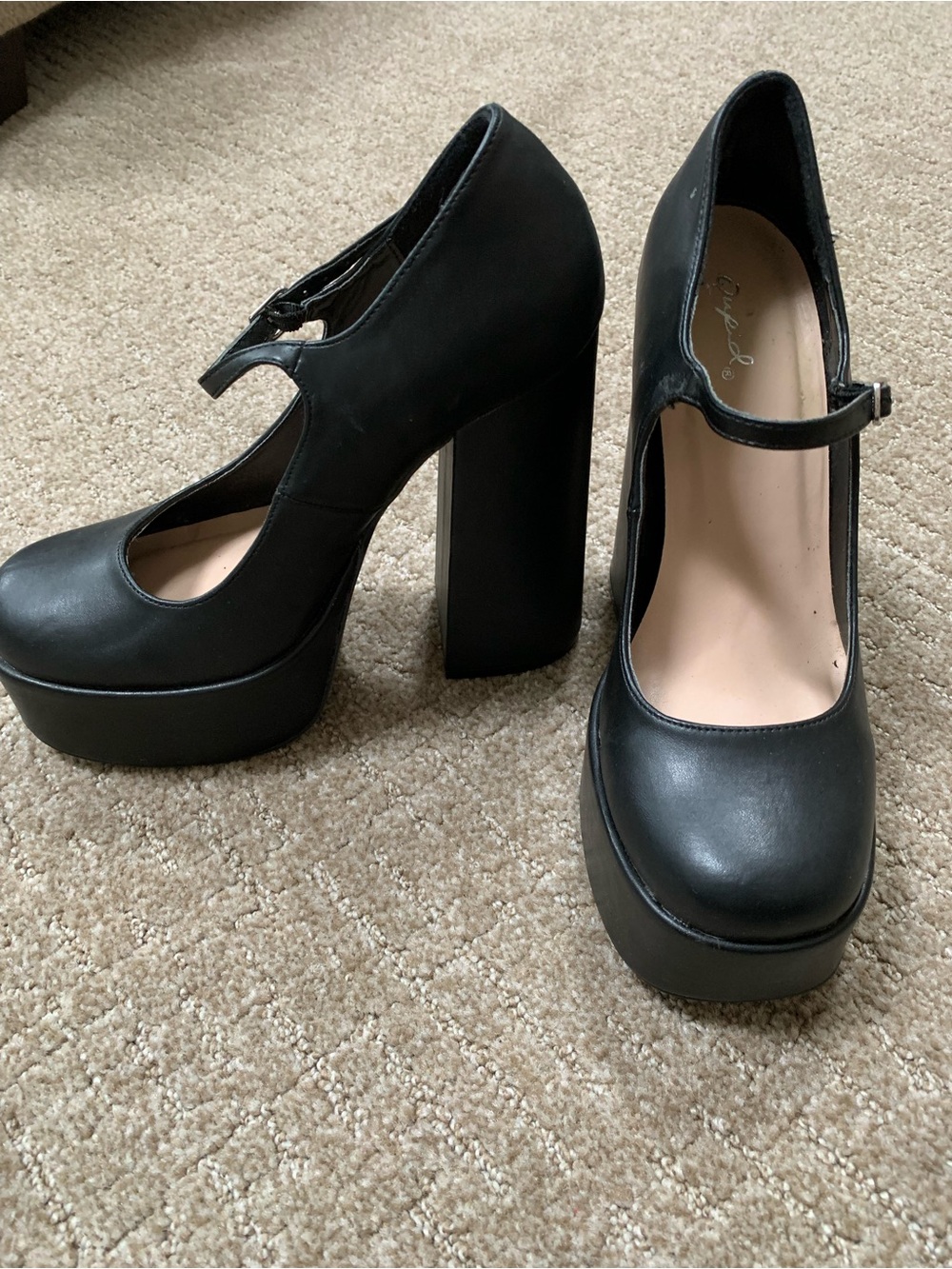 Quips Platform Mary Jane Block Heels